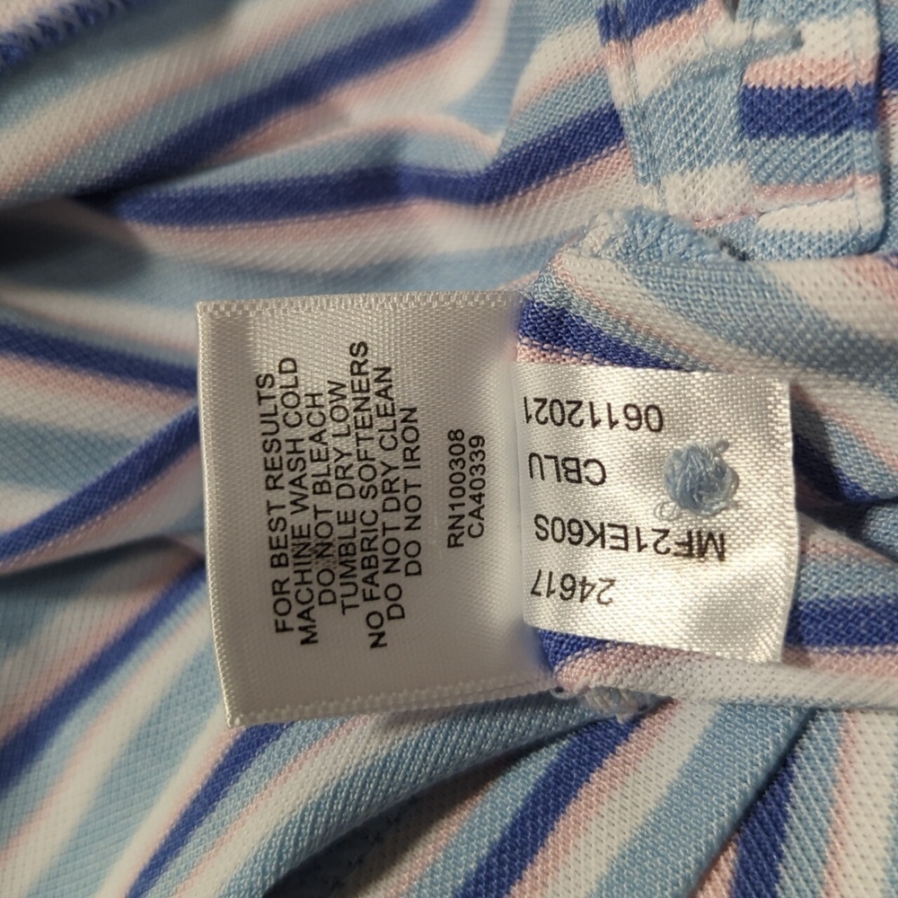 Peter Millar Summer Comfort Men's Short Sleeve Striped Polo Shirt Size XL - Picture 8 of 8